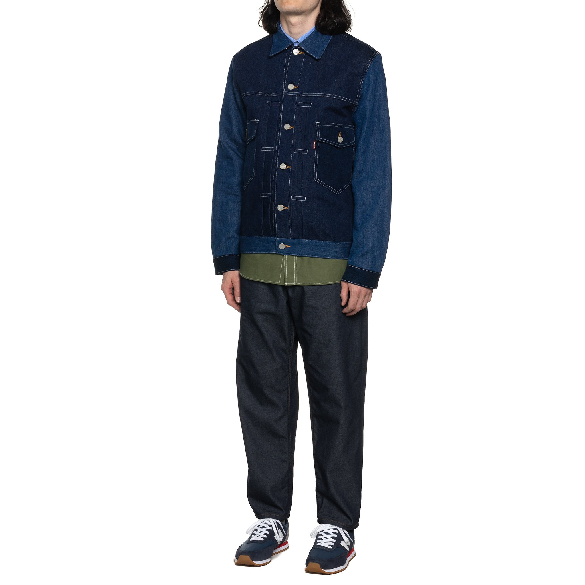 Junya Watanabe Man x Levis giacca in denim blu indigo in cotone-lino e ...